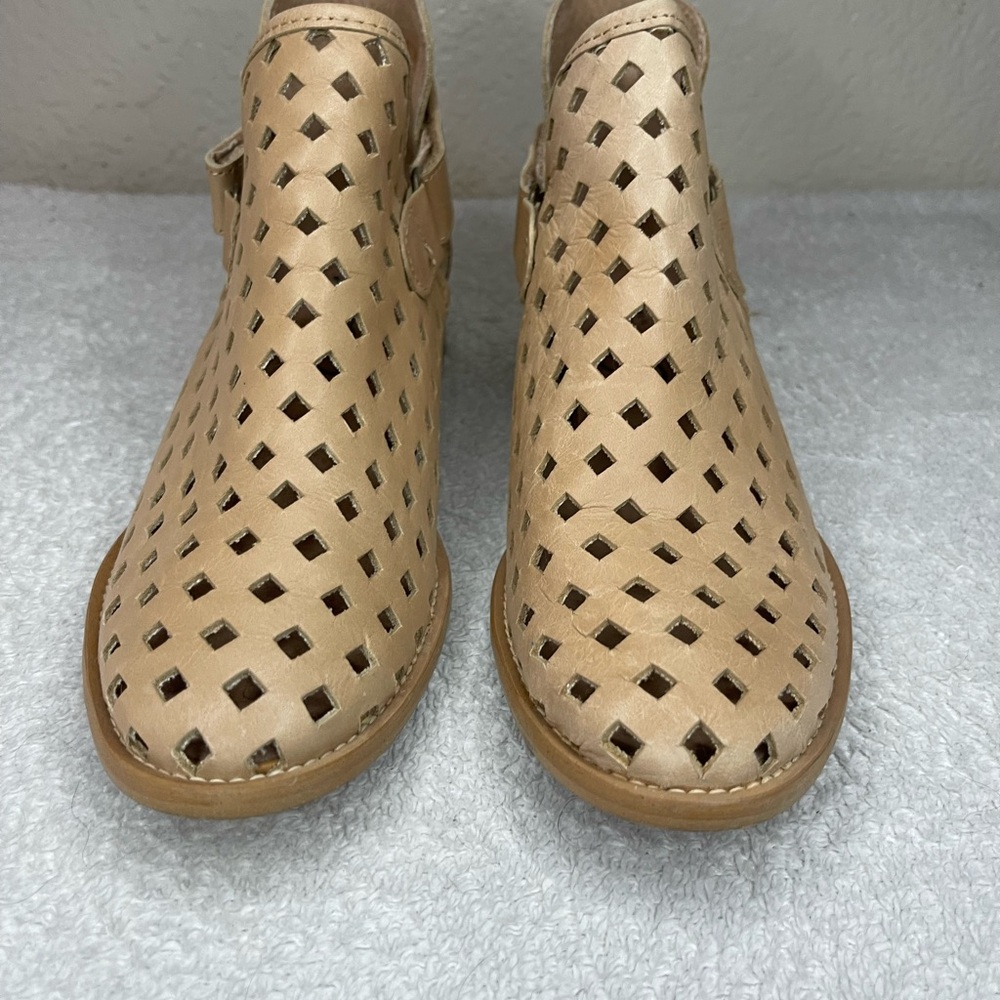 Coolway Tan Perforated Ankle Booties